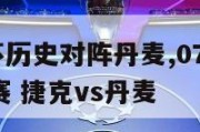 捷克欧洲杯历史对阵丹麦,07月04日 欧洲杯14决赛 捷克vs丹麦