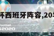 2024欧洲杯西班牙阵容,20年欧洲杯西班牙阵容