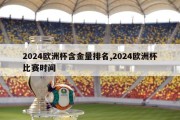 2024欧洲杯含金量排名,2024欧洲杯比赛时间