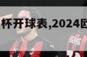 2024欧洲杯开球表,2024欧洲杯在哪举行